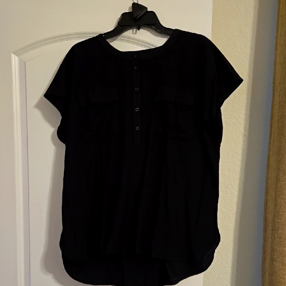 Women's Black Button-Up Top